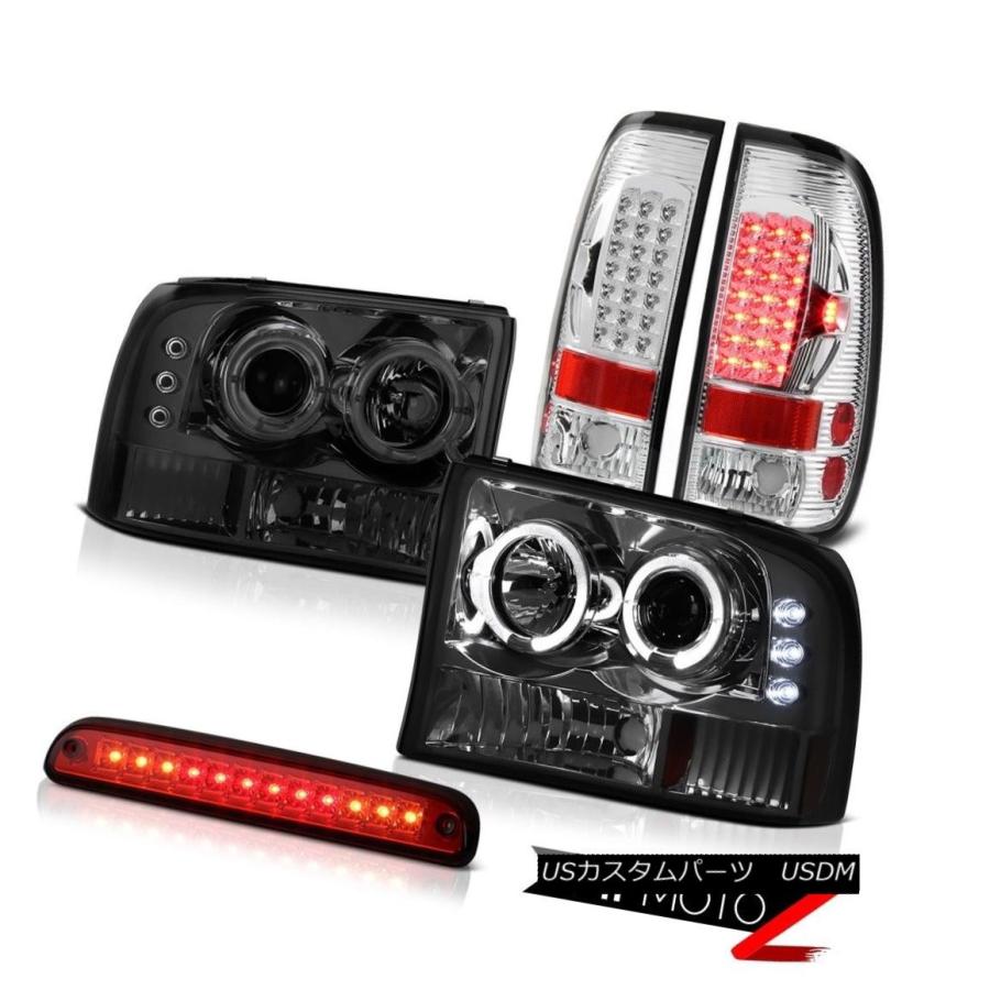 テールライト Halo Smoke Headlights ThirdブレーキカーゴLED SMDテールライト1999-2004 Ford F350 H