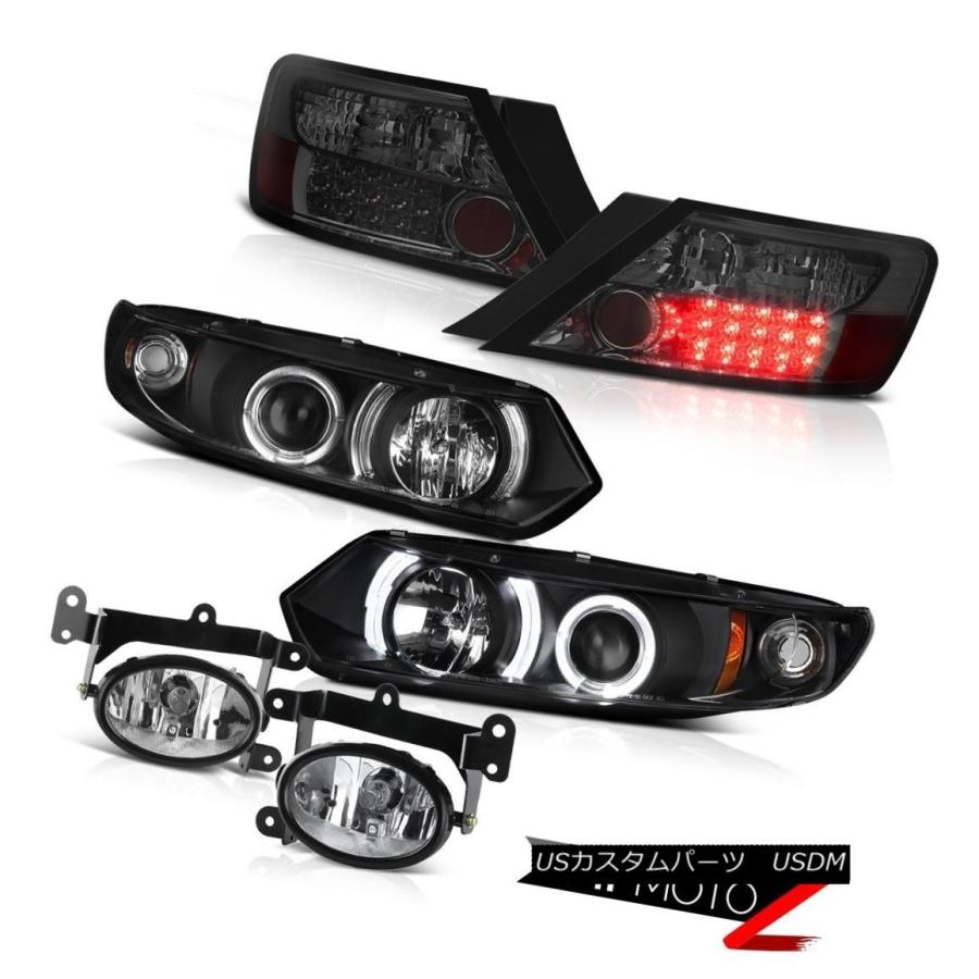 テールライト 06-08ホンダシビッククーペブラックハローLEDヘッドライトスモークリアブレーキテールランプフォグ 06-08 Honda Civic