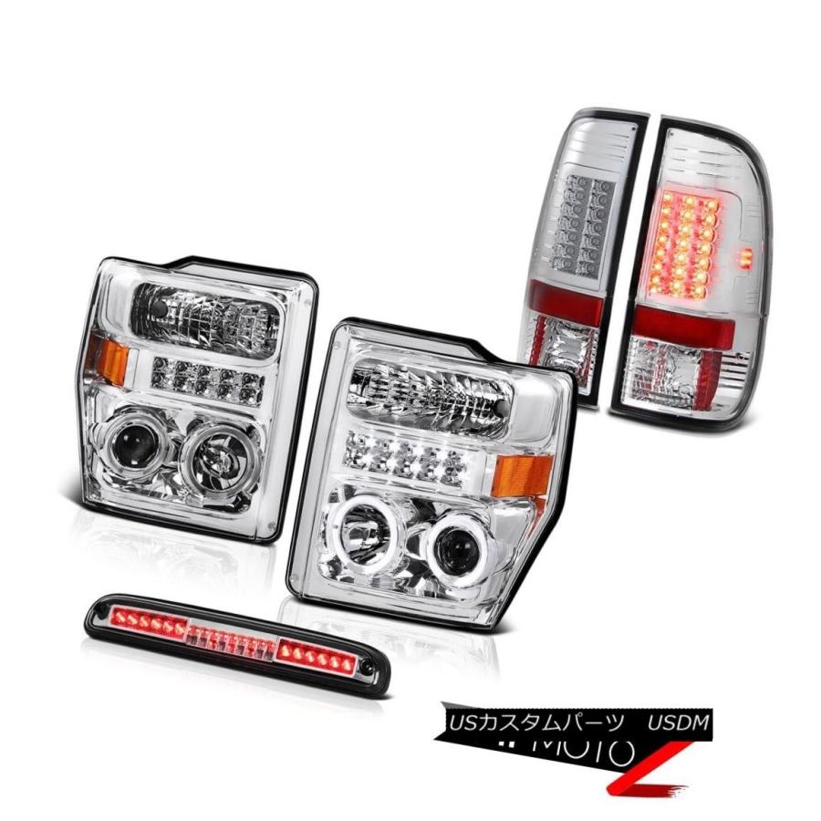 テールライト ハローリムヘッドライトルーフブレーキカーゴLEDクリアテールライト08-10 F250キングランチ Halo Rim Headlight