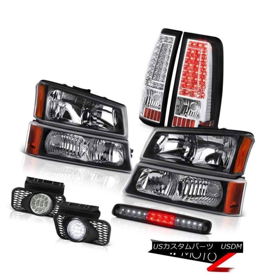 テールライト 03-06 Silverado 3500Hdスモーキールーフブレーキライトフォグライトリアブラックヘッドランプ 03-06 Silver