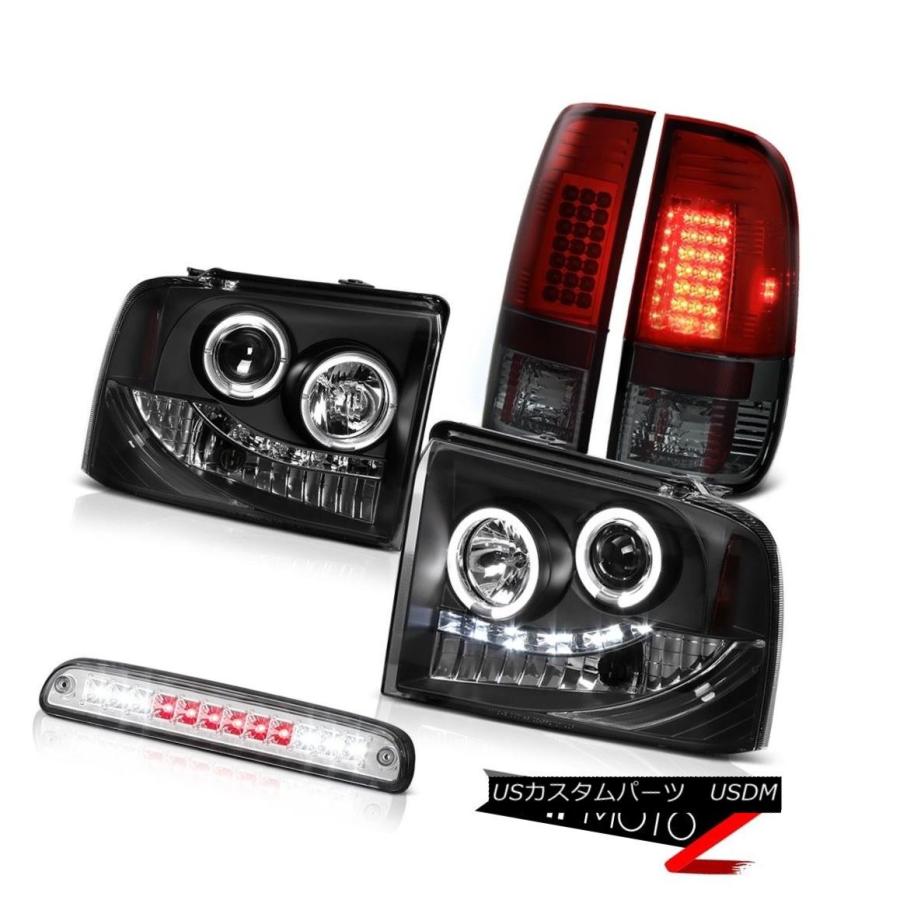 テールライト ブラックDRLプロジェクターヘッドライトLED球根テールランプユーロサードブレーキ05-07 F350 XL Black DRL Pro
