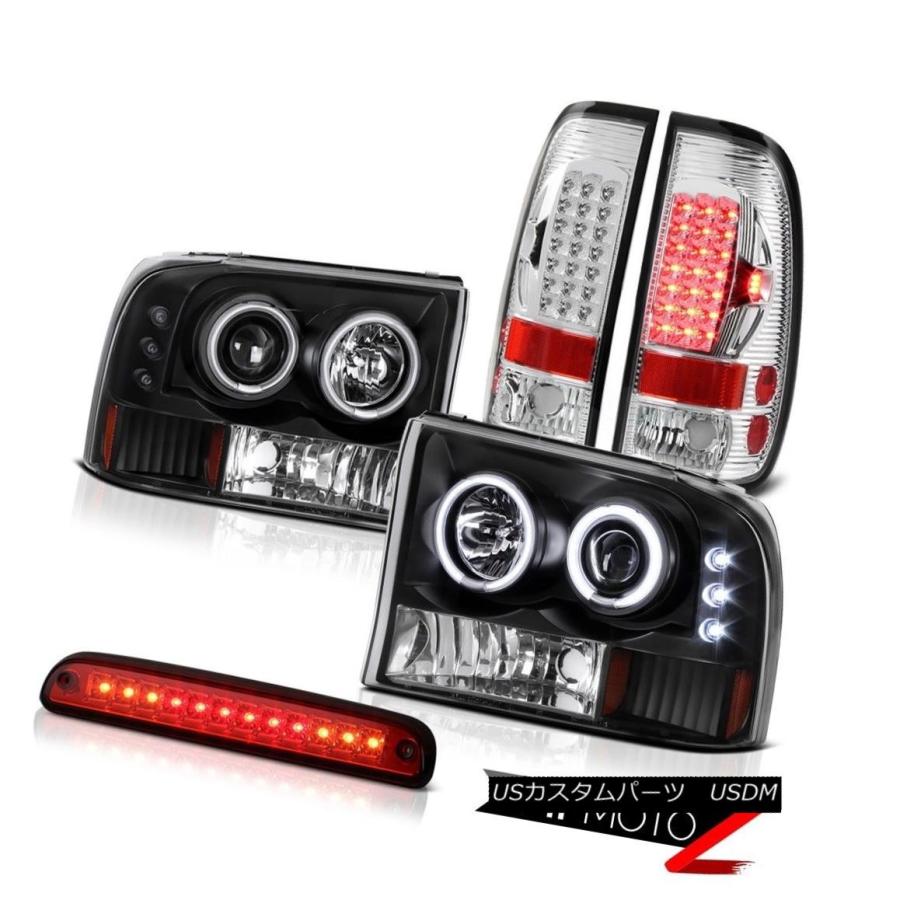 テールライト 最も明るいハローヘッドライト第3ブレーキ赤色LEDバルブTailLight 99-04 Ford F250 SD Brightest H
