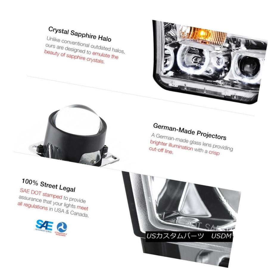 テールライト 2007-2013 Toyota Tundra SR5クロームテールライトヘッドランプSMD Halo Ringデュアルヘイロー 200の画像
