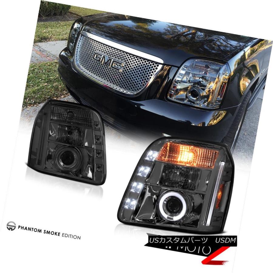 テールライト 07-14 GMC Yukon XL SLTスモークテイテッドテールライトプロジェクターヘッドライトHalo Rim 07-14 GMCの画像
