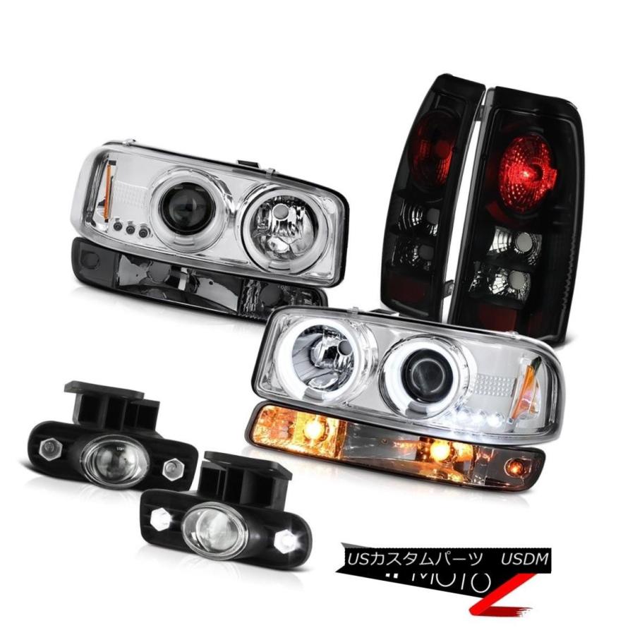 テールライト 99-02 GMCシエラフォグランプ不快なブラックテールブレーキターンシグナルccflヘッドランプ 99-02 GMC Sierra F