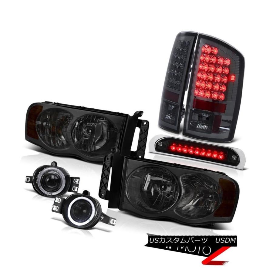テールライト 左右スモークヘッドライトLEDブレーキテールライトEuro Fog Third 2002-05 Ram 3500 Left Right