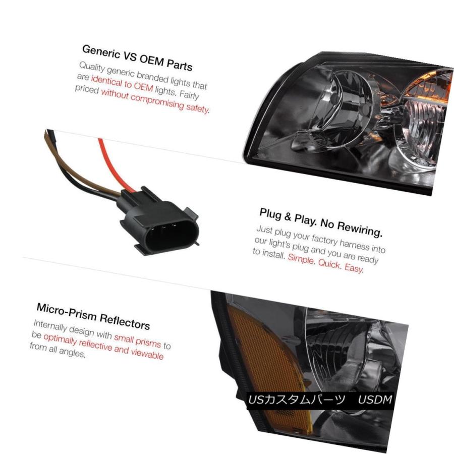 テールライト 05 06 07 Dodge Magnum Se Foglampsマットブラックテールライトヘッドランプクリスタルレンズ 05 06 0の画像