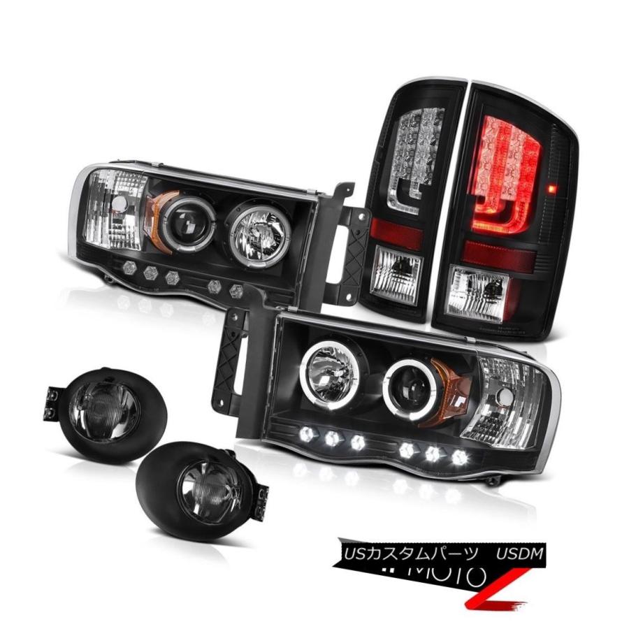 テールライト 02-05 Ram 1500 2500 1500 4.7Lブラックテールランプ霧プロジェクターヘッドランプハローリング 02-05 Ra