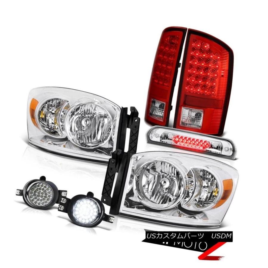テールライト ユーロヘッドライトレッドテールライト配線+ LEDフォグ第3ブレーキLED 06ドッジラムマグナム Euro Headlight Red