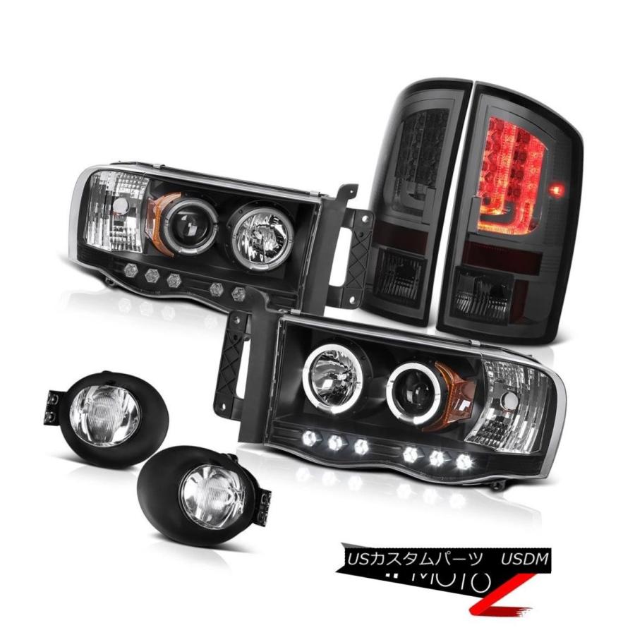 テールライト 02-05 Dodge Ram 1500 2500 STテールブレーキランプクロームフォグヘッドランプLEDデュアルヘイロー 02-05