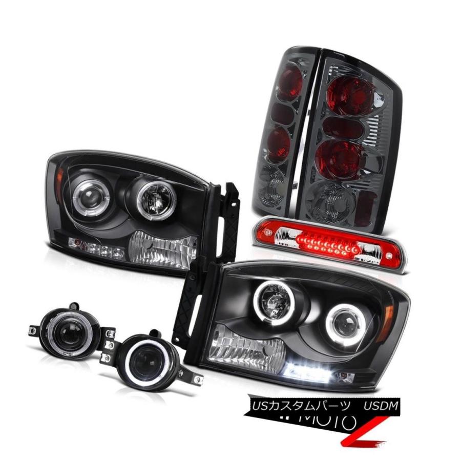 テールライト ブラックヘッドランプAltezza TaillightハローフォッグハイブレーキカーゴLED 2006 Dodge Ram WS Bla