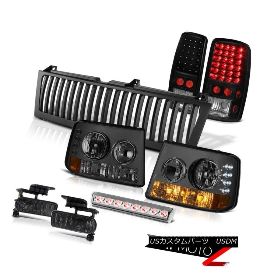 テールランプ 2000-06タホZ71スモークヘッドランプブラックLEDテールランプダークフォッグハイストップグリル 2000-06 Tahoe Z7 ライト、レンズ-自動車-その他ライト