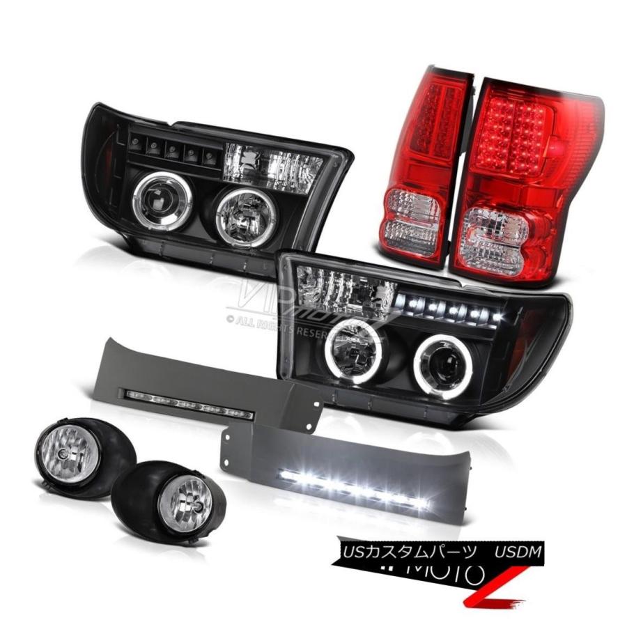 テールランプ 2007-2013 Tundra CREWMAX Cab Halo LED前照灯テールランプD.R.Lフォグランプライト 2007 自動車-ライト、レンズ