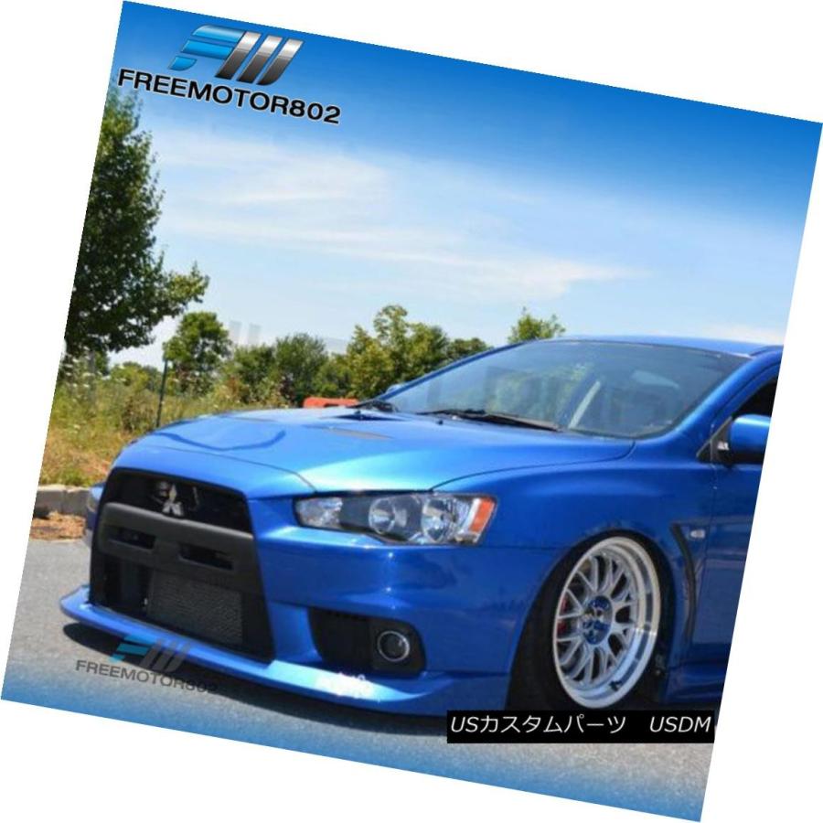 エアロパーツ フィット08-15ランサーEVO 10 X Ralliart VスタイルフロントバンパーリップスポイラーボディキットPU Fit 08-