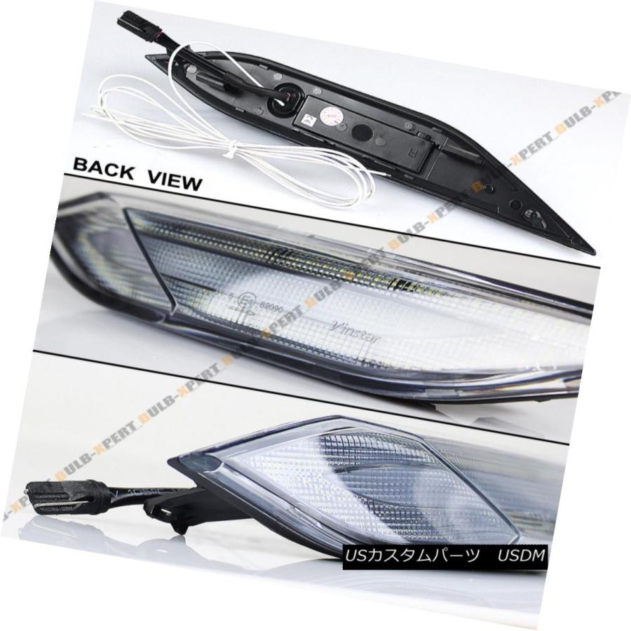 エアロパーツ FOR 11-14ポルシェCAYENNE 958ユーロクリアレンズLEDバンパーサイドマーキングランプ