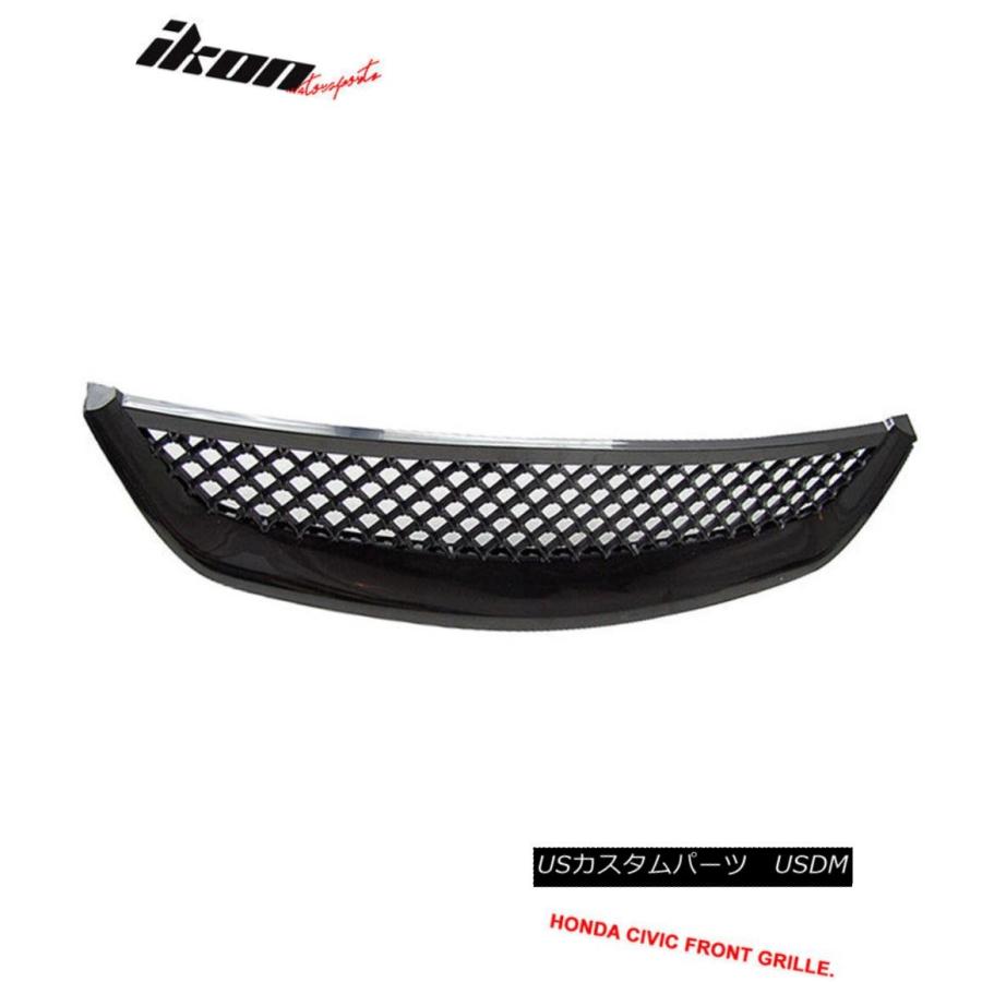 USグリル フィット01-03ホンダシビックT-R T-RブラックABS USグリル フィット01-03ホンダシビックT-R T-RブラックABS