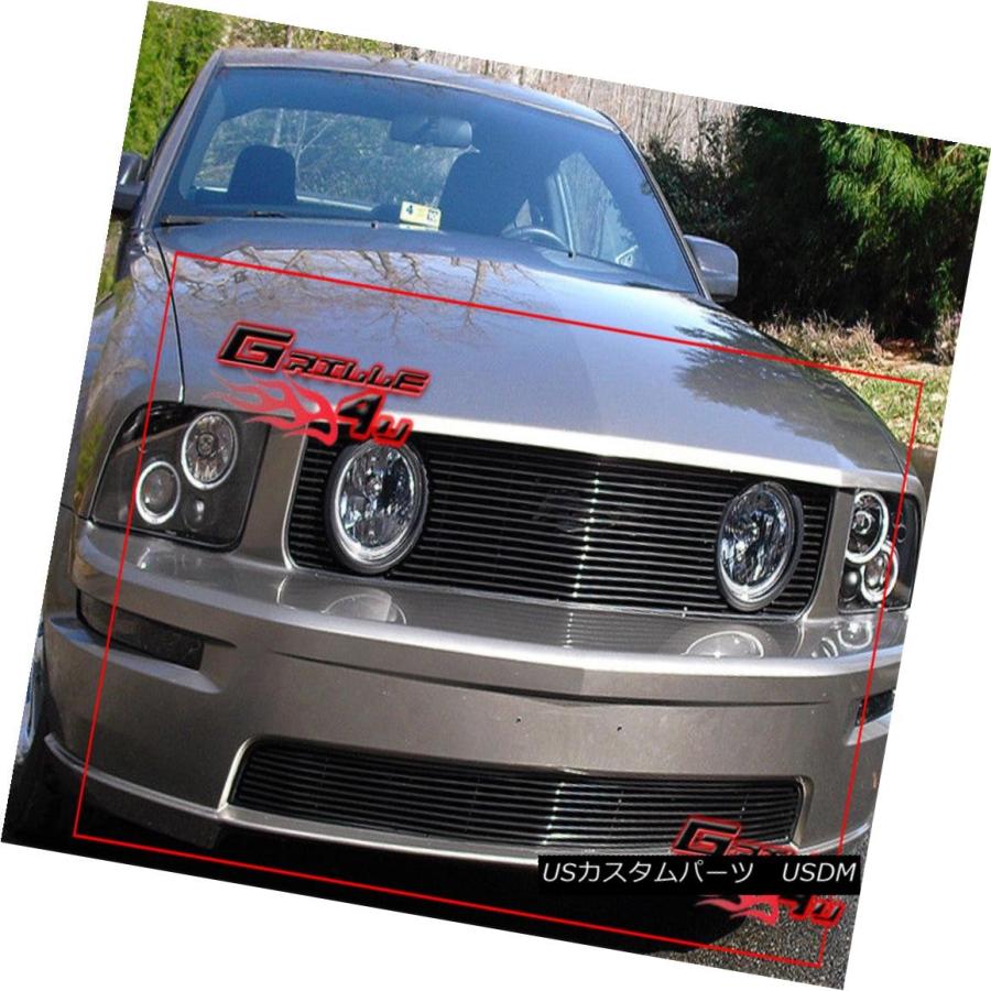 USグリル フィット2005-2009フォードマスタングGT V8ブラック 