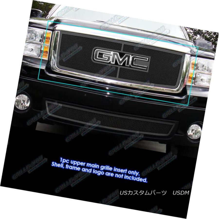 USグリル 2007-2013 GMC Sierra 1500 / 07-10シエラデナリブラックステンレススチールグリル For 2007-2013