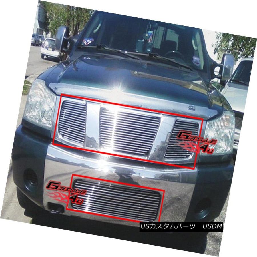 USグリル 2004-2007 Nissan Titan / Armada Billet Grille Comboに適合