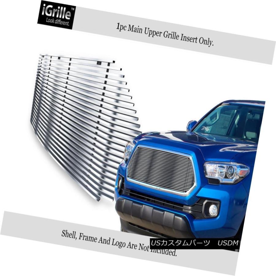 USグリル フィット2016-2017トヨタタコマステンレスシルバーアッパーグリルインサート Fits 2016-2017 Toyota Tacom