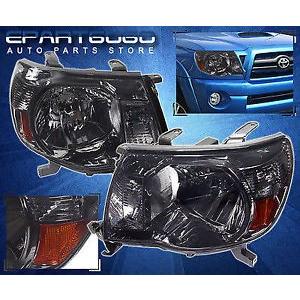 USコーナーライト 2005-08年トヨタタコマのための吹き飛ばしたヘッドライトアセンブリの左と右のペア SMOKED HEADLIGHT ASSEM
