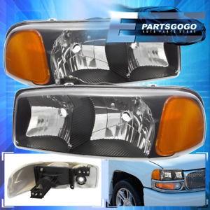 USコーナーライト 2000-2006 GMC Yukon Black Housingクリアレンズアンバーリフレクターコーナーペア 2000-2006