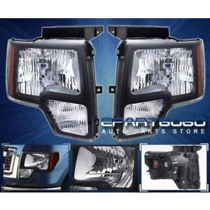USコーナーライト 09-2013 F-150 F150ピックアップラッパーSVTトラックブラックアンバーヘッドランプアセンブリ 09-2013 F-