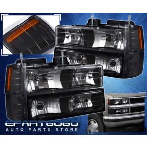 USコーナーライト 92-99郊外8個ヘッドライトアセンブリ+コーナー信号+バンパーランプブラック 92-99 Suburban 8Pcs Head