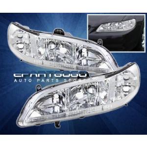 US隅っこともし火 98-02 ACCORD 2 / 4DR JDM単刀直入取り替えっこ前照灯LAMPS ASSEMBLY CHROME PAIR 9 ライト、レンズ-自動車-その他ライト
