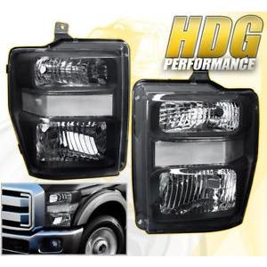 USコーナーライト 08-10 F250 F350交換用ヘッドランプヘッドランプペア組立ユニットブラック 08-10 F250 F350 REPLAC