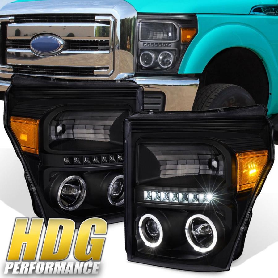 US隅っこともし火 2011-2016 F250-F450スーパーデューティブラックハウジングヘッドランプアンバーコーナー交通信号照明ランプ 2011-201 その他ライト-ライト、レンズ-自動車