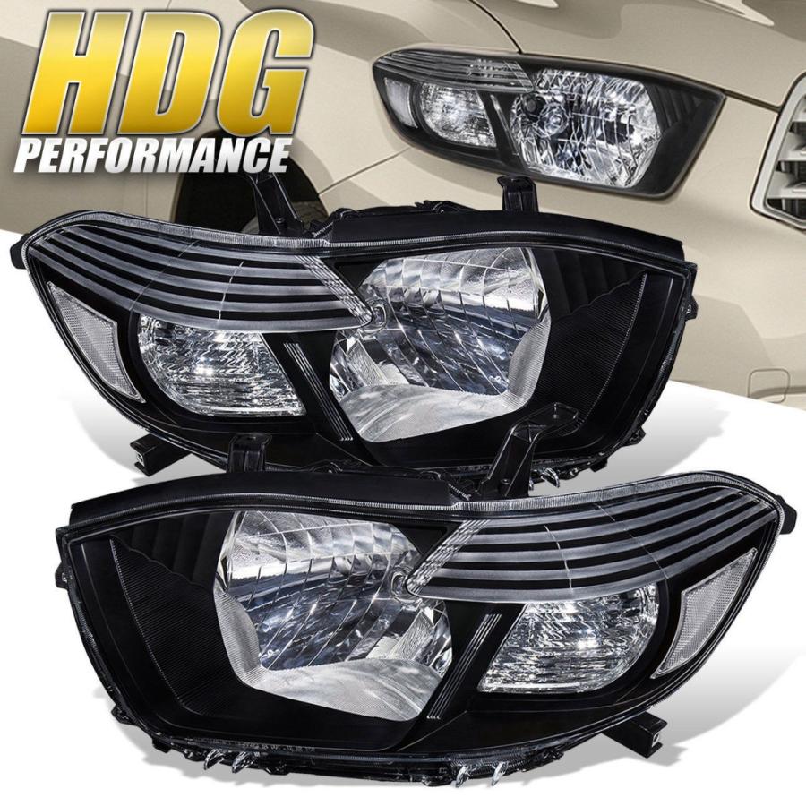 USコーナーライト ヘッドライト2008-2010トヨタハイランダーブラッククリアレンズ/クリアコーナー信号 Headlights 2008-2010