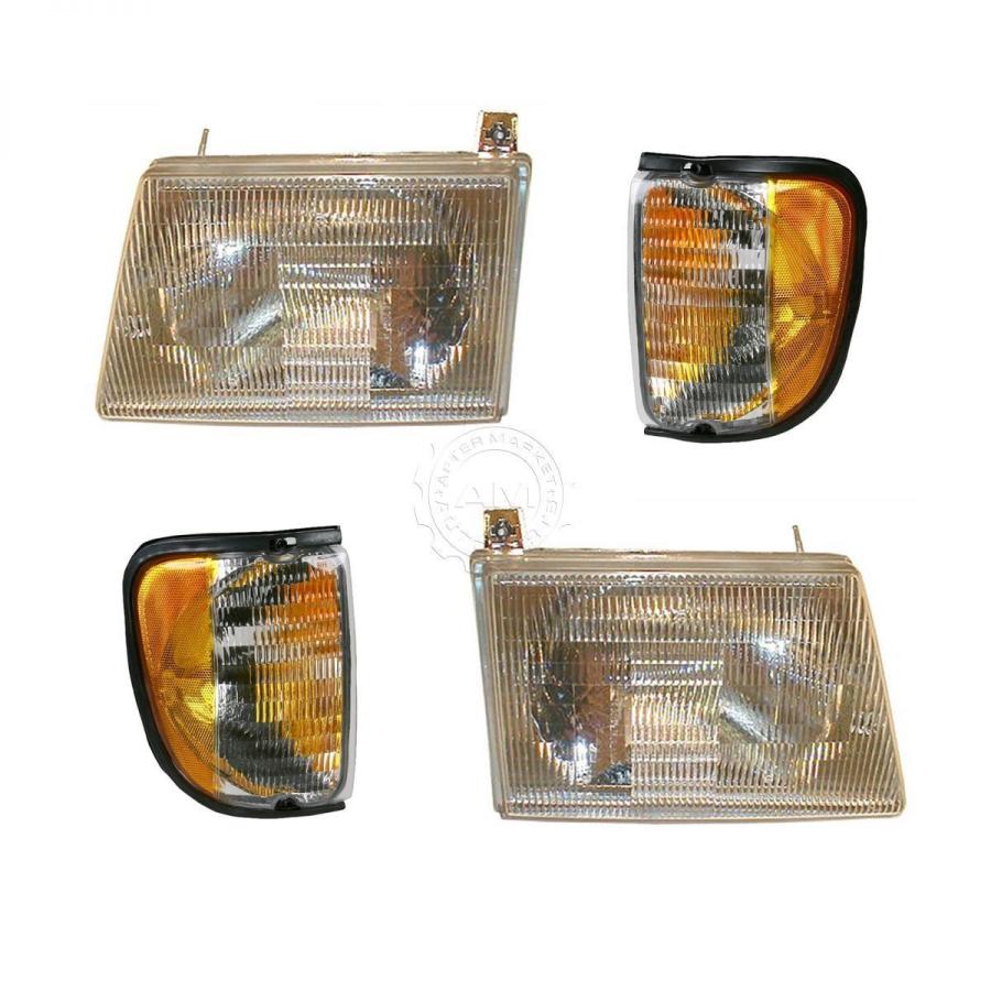 USコーナーライト ヘッドライトランプパーキングマーカーコーナーライトLH RH 92-96 Ford Van用4ピースキット Headlight L