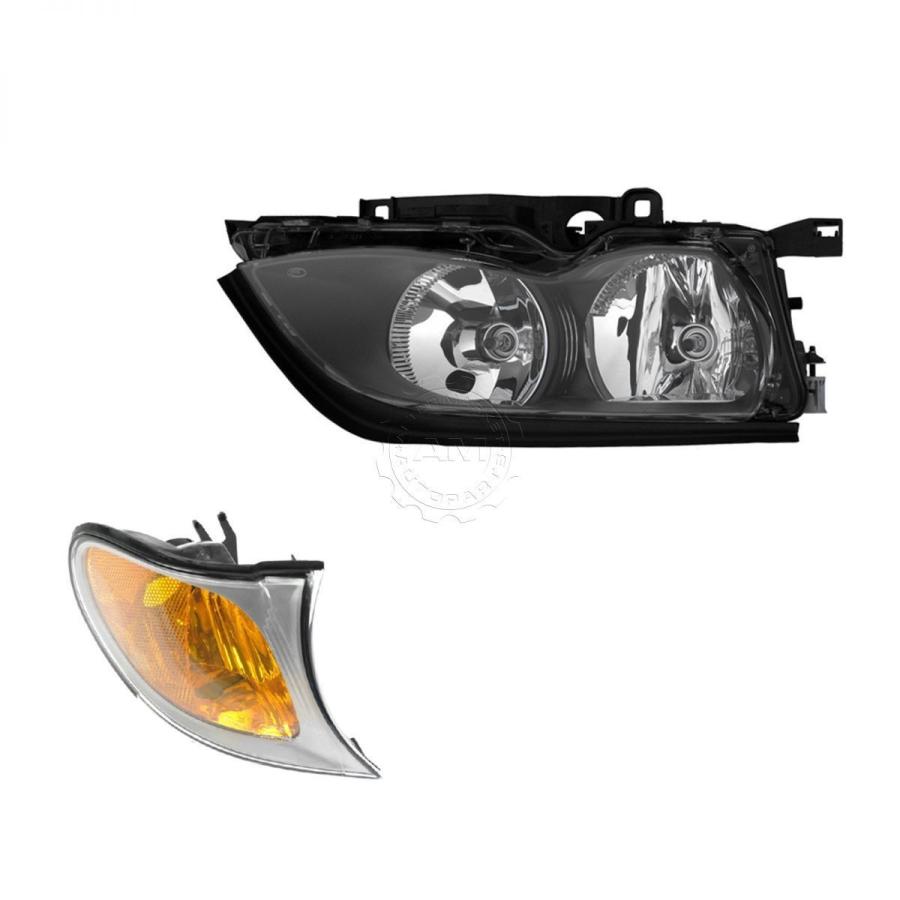 USコーナーライト BMW 320i 325i 330i用クロムトリムRHパッセンジャーのヘッドライトとコーナーライト Headlight and C