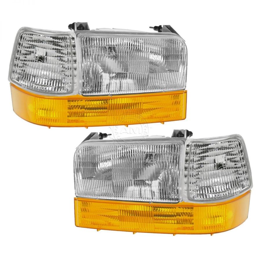 USコーナーライト ヘッドライト＆amp; 駐車コーナーライト左＆amp; フォード・トラック・ブロンコの右ペアセット Headlights \u0026amp