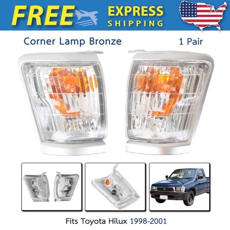 USコーナーライト ペアコーナーライトターンランプフィットトヨタハイラックスタイガーピックアップトラック1998-2001新 Pair Corner