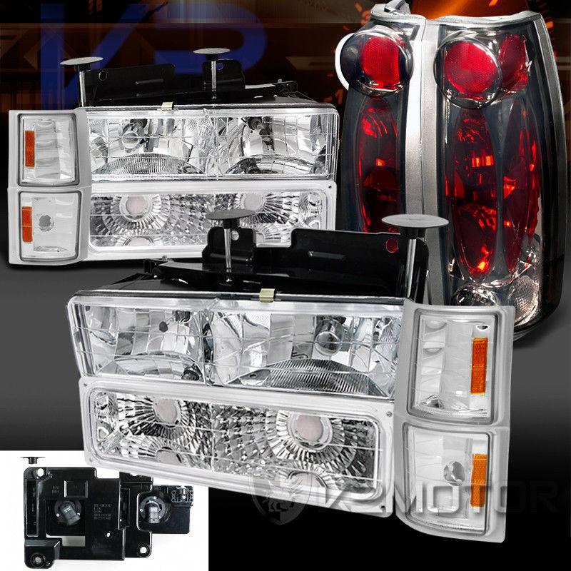 USコーナーライト 94-98 Silverado Tahoeクロームヘッドライトバンパーコーナーランプ+煙テールライト 94-98 Silverad