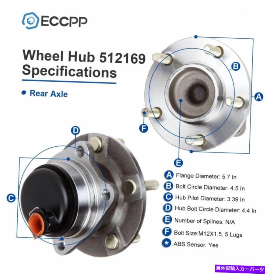 Wheel Hub Bearing 01-07ダッジグランドキャラバンクライスラーボイジャーW/ ABSの後部ハブベアリングをセット Set Rear Wheel Hub Bearing For 01-07の画像