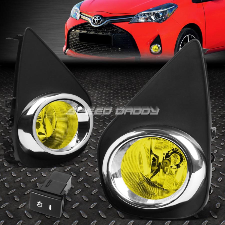 USフォグライト FOR 15-16 TOYOTA YARIS XP130 2/3 DRイエローレンズOE駆動フォグライトランプ+スイッチ FOR 1