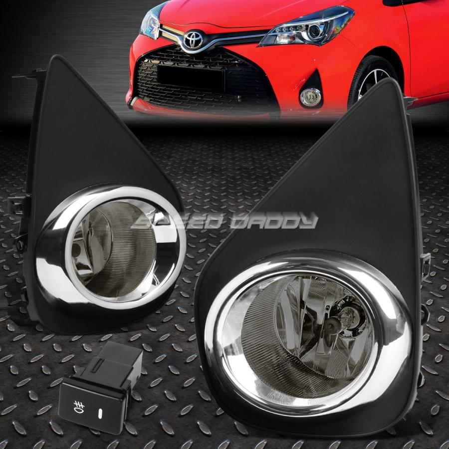 USフォグライト FOR 15-16 TOYOTA YARIS XP130 2/3 DR SMOKED LENS OE DRIVING FOGライトラ