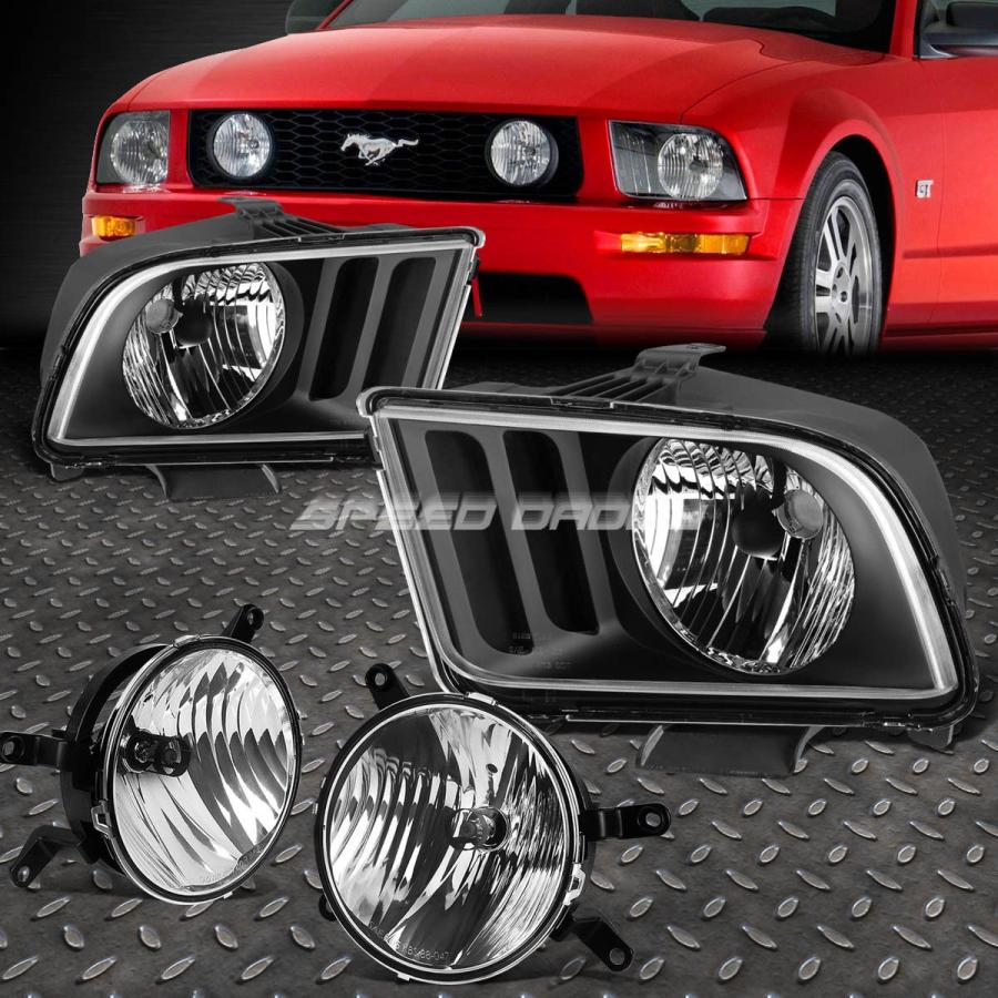 USフォグライト BLACK HOUSING CLEAR LENS HEADLIGHTS + OE BUMPERフォグライト05-09 FORD MU