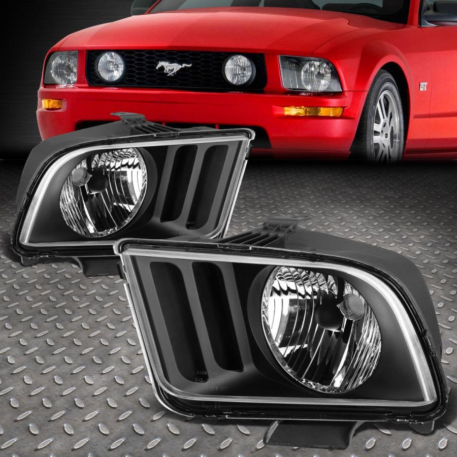 USフォグライト BLACK HOUSING CLEAR LENS HEADLIGHTS + OE BUMPERフォグライト05-09 FORD MU_1