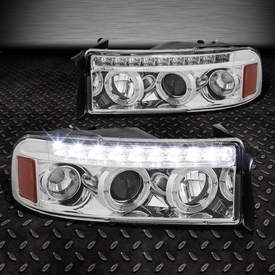 USフォグライト CHROME HALO PROJECTOR + DRL 1PCヘッドライト+コーナー<wbr> 94-02 RAM用ER +クリアOの画像