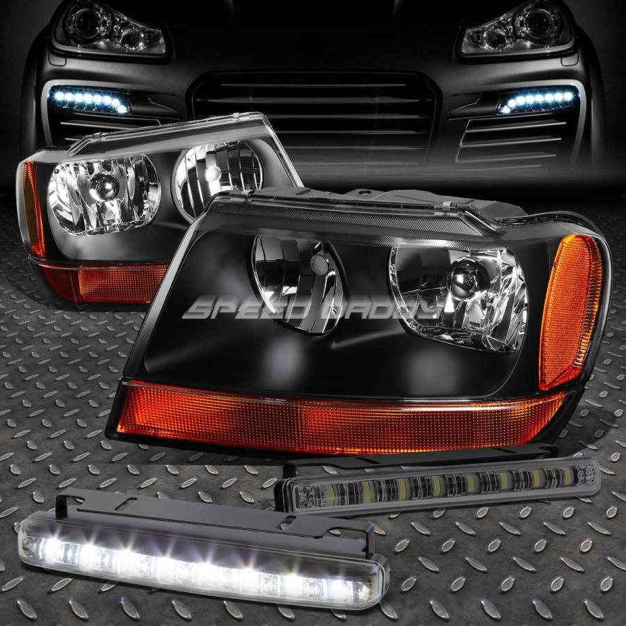 USフォグライト BLACK HEADLIGHT + AMBE \u003cwbr\u003e \u003c/ wbr\u003e R合図+ SMEKED LED FOGともし火、99-0 その他ライト-ライト、レンズ