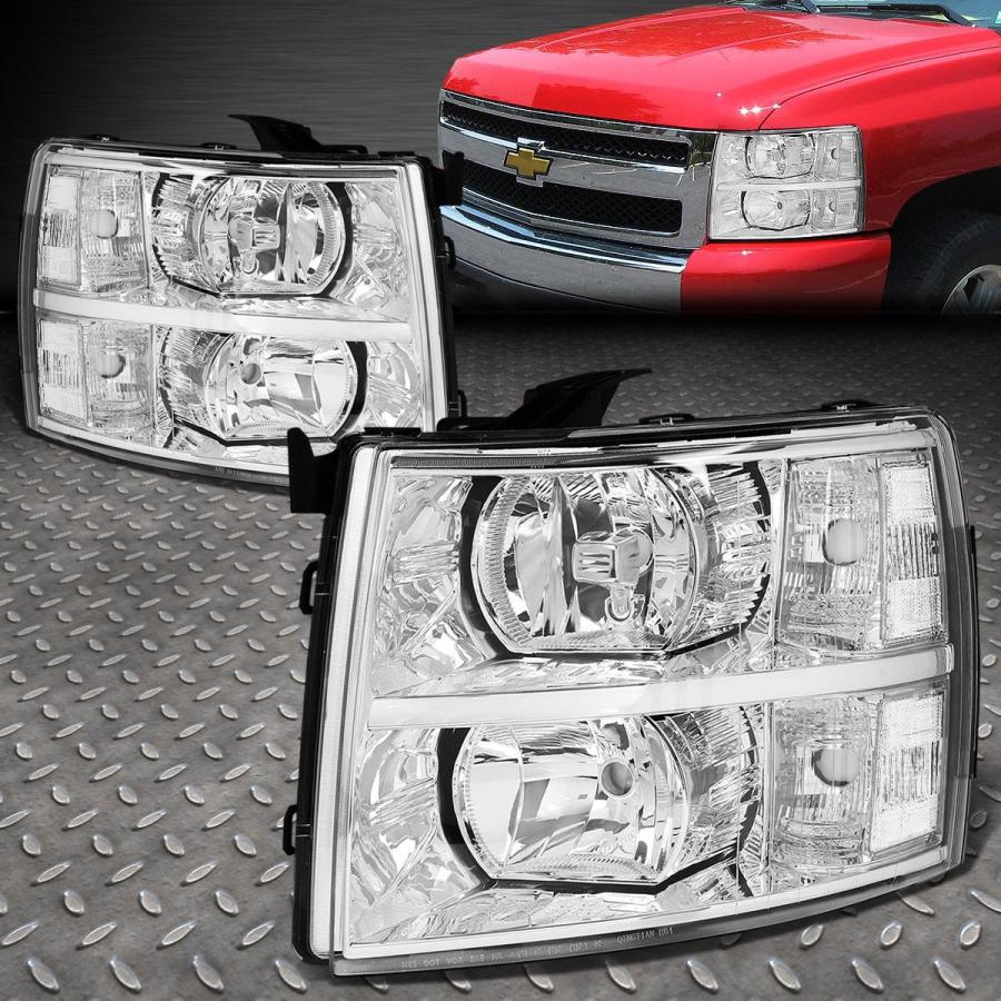 USフォグライト CHROME HOUSING HEADLIGHT + CLEA <wbr> </ wbr> R TURN信号+ LED DRL FOの画像