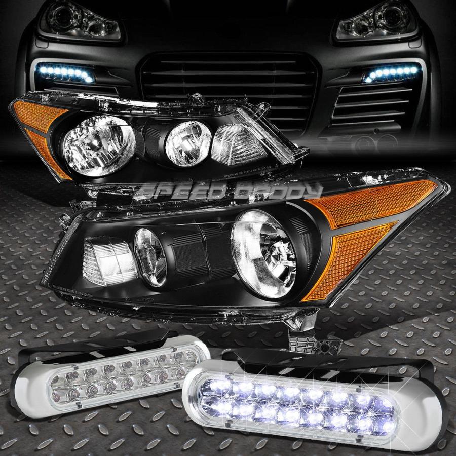 USフォグライト BLACK HOUSING HEADLIGHT + AMBE \u003cwbr\u003e \u003c/ wbr\u003e R SIDE + 16ホワイトLED DR