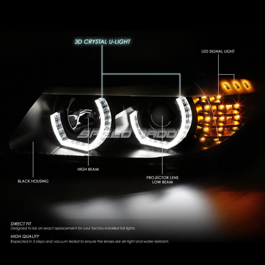USフォグライト ブラックハロープロジェクターヘッドライト+コーン<wbr> </ wbr> 09 + 12 BMW E90用ER + 16 LEDグの画像