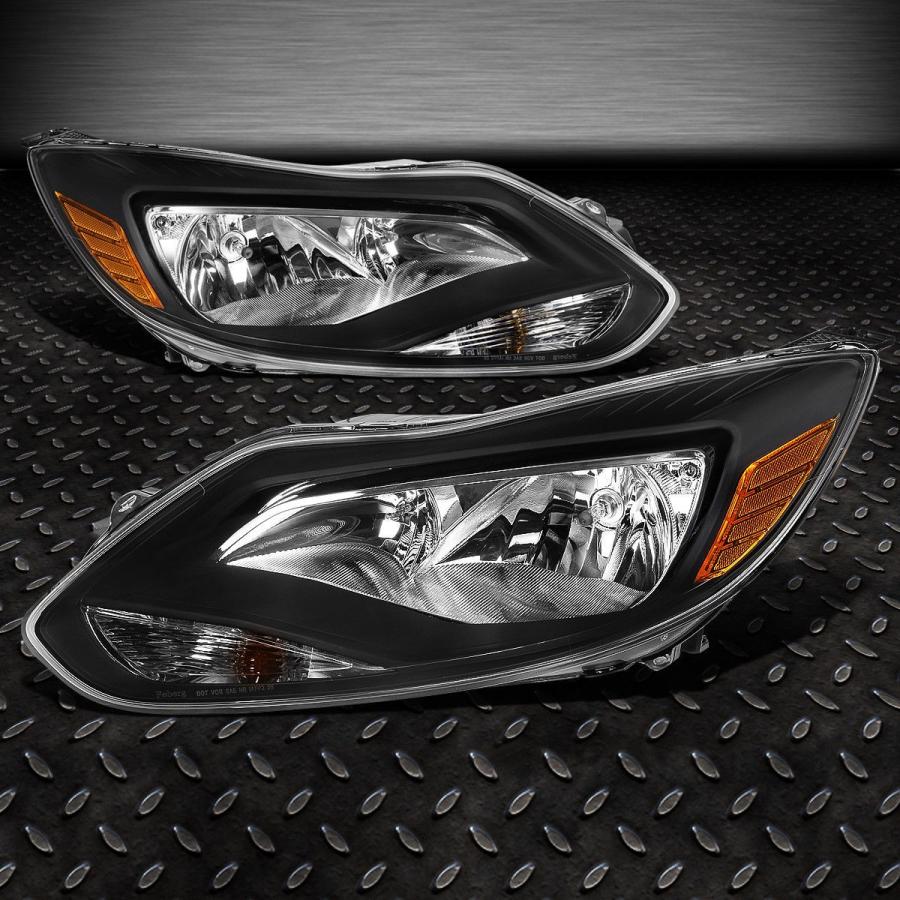 USフォグライト BLACK HEADLIGHT + AMBE <wbr> </ wbr> Rコーナー信号+ 12-14フォードフォーカス用LEDグリの画像