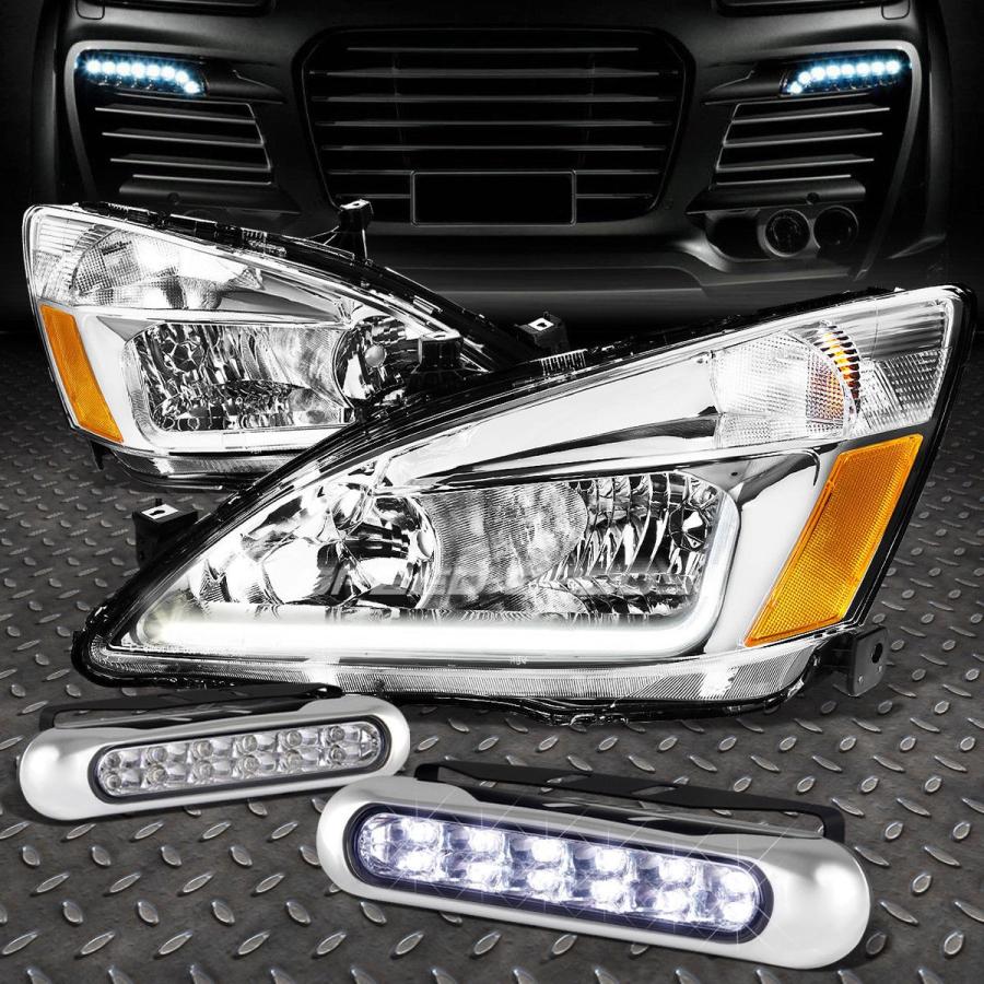 USフォグライト CHROME HEADLIGHT + AMBE \u003cwbr\u003e \u003c/ wbr\u003e Rコーナー+ DRL + 03-07アコーディオンUC1
