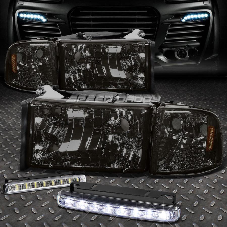 USフォグライト SMOKED HOUSING HEADLIGHT + AMBE \u003cwbr\u003e \u003c/ wbr\u003e Rライト+ 94-02 RAMトラック用